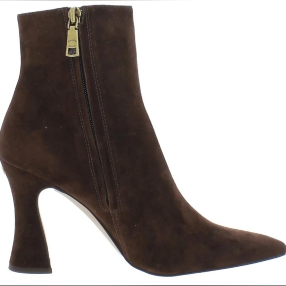 NEW Coach Carter Brown "Maple" Suede Pointed Toe High Heel Bootie - Picture 4 of 16